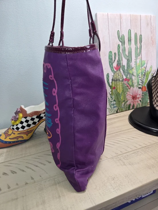 Coach Poppy Evie Tote from the vintage Poppy Collection, Multicolor, EUC - Picture 9 of 16